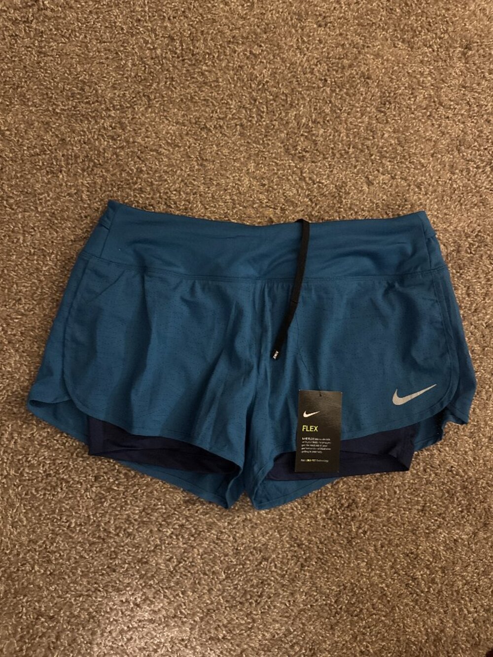 Nike Flex DriFit Blue Athletic Flex Layered Shorts